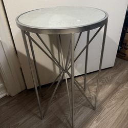 Silver Mirror Side Table 