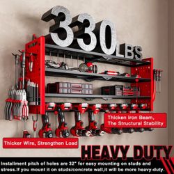 Red Power Tool Organizer - Holds Up To 330 LBS