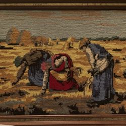 Vintage Needle Point Picture “  The Gleaners” 