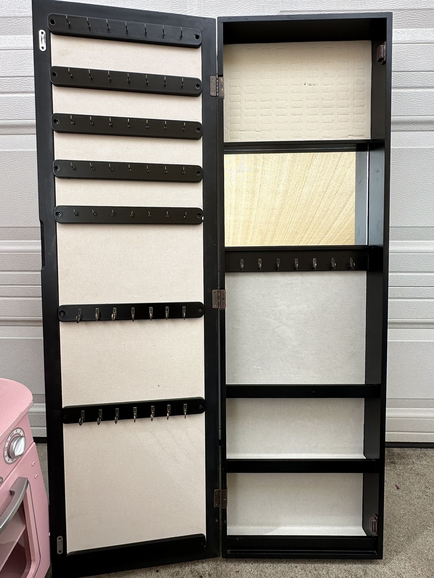 Wooden Jewelry Organizer Storage Box Holder - Over The Door /wall
