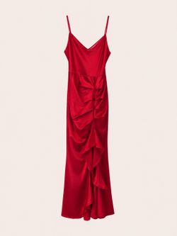 Formal red dress, satin, worn once
