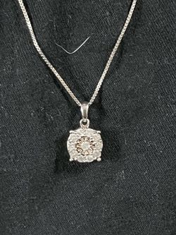 925 sterling silver with diamond pendant