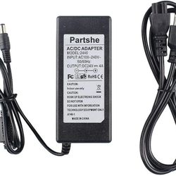 24V 4A AC Adapter Power Supply for Zebra ZP550 ZP450 GX420d GK420d GK420t GX420t GX430T GT810 HC100 Label Printer