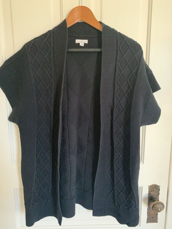 LL Bean signature 100% cotton Sweater Vest Black XS