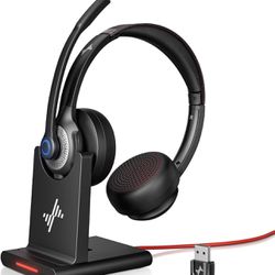 JIAMQISHI EH02-P Wireless Headset with AI Noise Cancelling Microphone Bluetooth Headset - Bluetooth