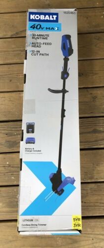 Brand New Kobalt KST 2040-06 40V Straight 12” Cordless String Trimmer W/Battery & Charge