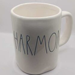 Rae Dunn Artisan Collection by Magenta"Harmony" Mug, white, black letters