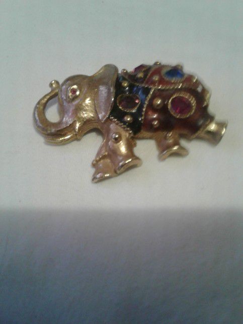 Elephant Pin With Stones