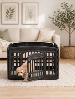 4 Panel Pet Puppy Playpen Travel Door & Lock Foldable Dog Kitten Indoor Outdoor