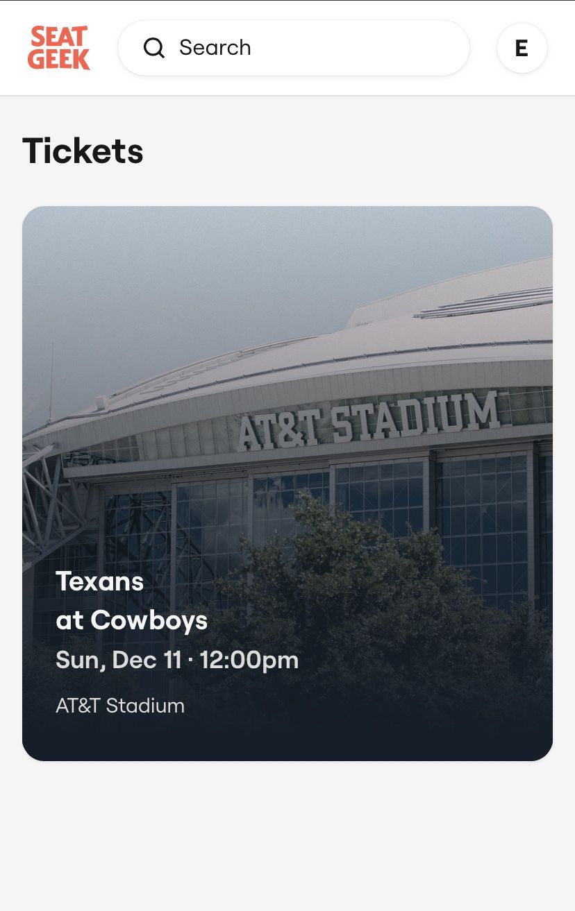Cowboys vs Texans tickets Section 322