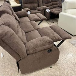 TULEN GRAY /BROWN/ MOCHA RECLINING LIVING ROOM SET