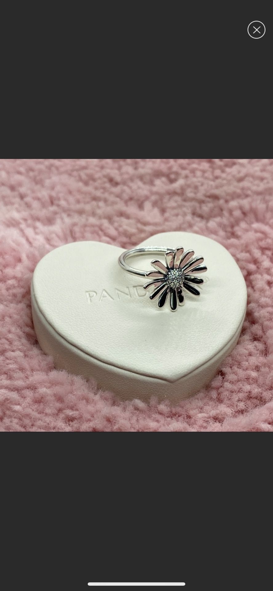 Daisy Flower Pandora Ring Size 52 EU/ 6US