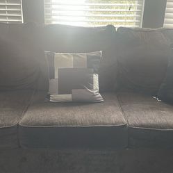 Two Peice Charcoal Gray Living Room Suit
