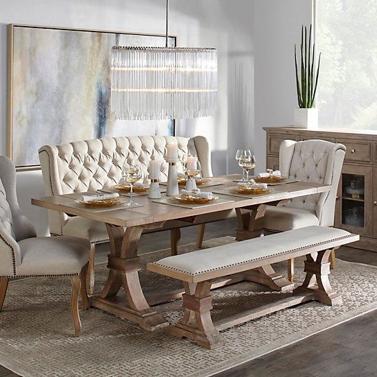 Z Gallerie White Wash Solid Oak Archer Dining Set