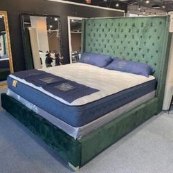 NEW QUEEN AND KING SIZE 6FT TALL BED WITH PROMOTIONAL MATTRESS AND BOXSPRING INCLUDING FREE DELIVERY- BEDROOM FURNITURE SECTIONAL SOFA AND MORE 