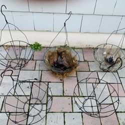 SHEPHERD HOOKS (3) and HANGING COCO-Planters (5) - $39 (
