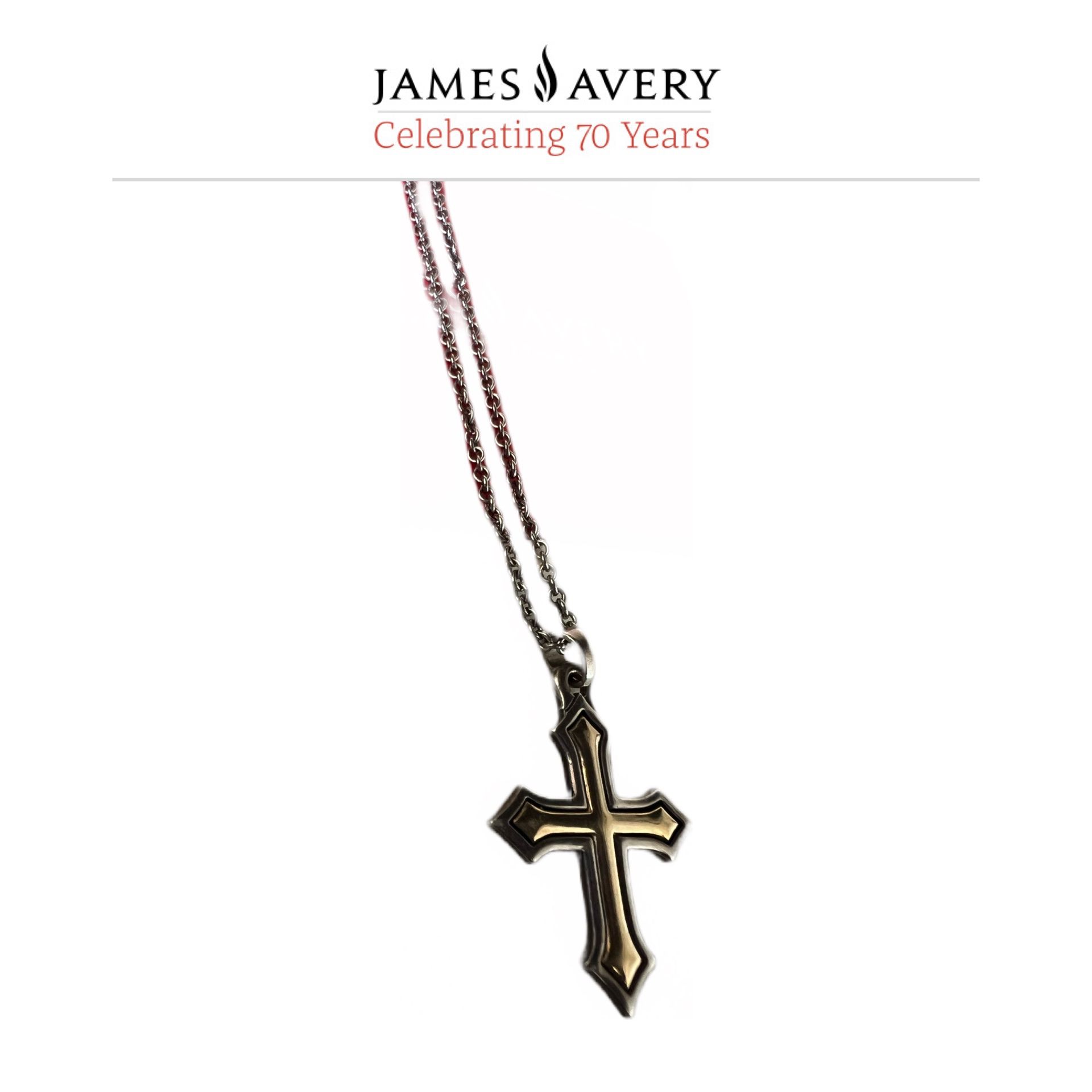 JAMES AVERY RETIRED PASSION CROSS STAMPED SILVER AND 18kt Gold