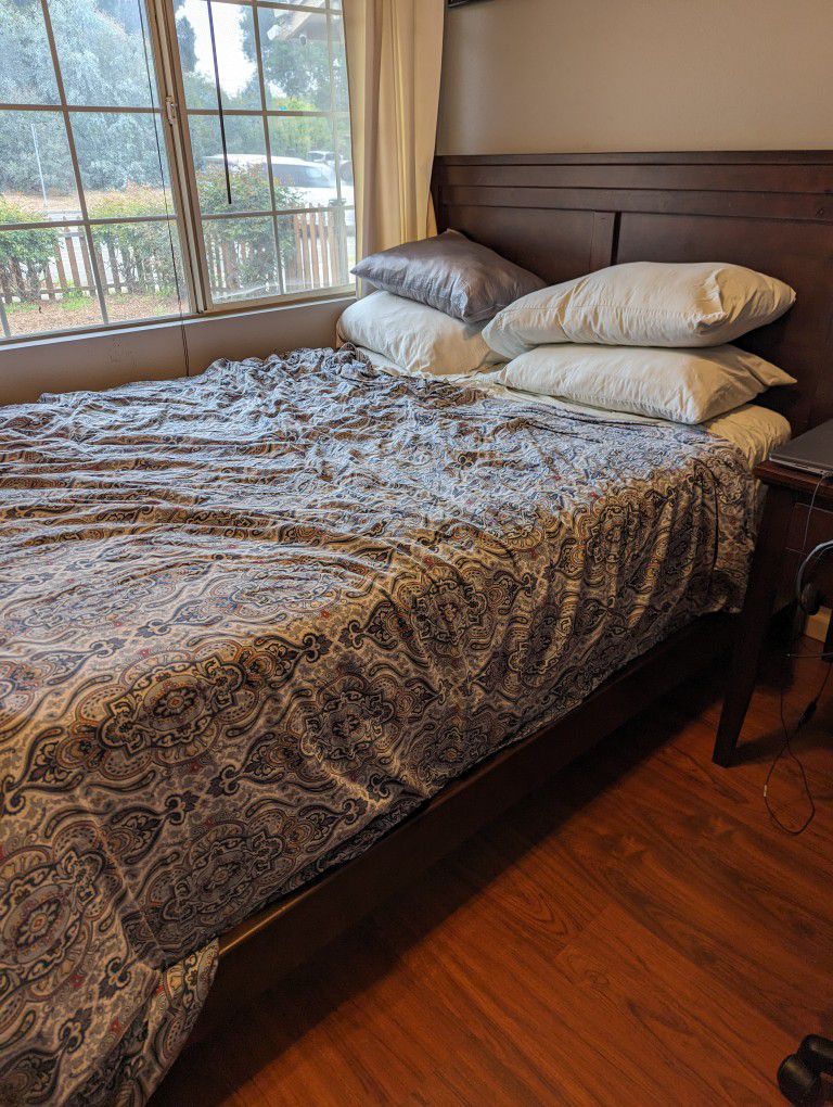 Wood Queen bed frame for sale