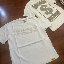 White “Cough Syrup Records” Tees