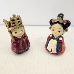 Korean Folklore Bride & Groom Figurine Set – Traditional Wedding Hanbok Decor Collectible