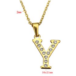 Necklace stainless steel initial alphabet letter 18k Gold Plated