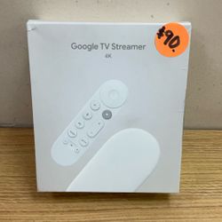 GOOGLE TV STREAMER (4K) WITH VOICE REMOTE.