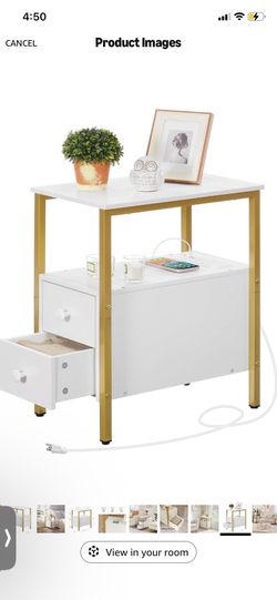 Side Table with outlet and usb ports
