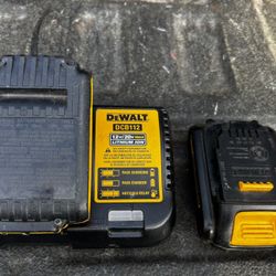 DeWALT Battery Charger Two Batteries 