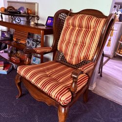 Cushioned Antique Wooden Chair