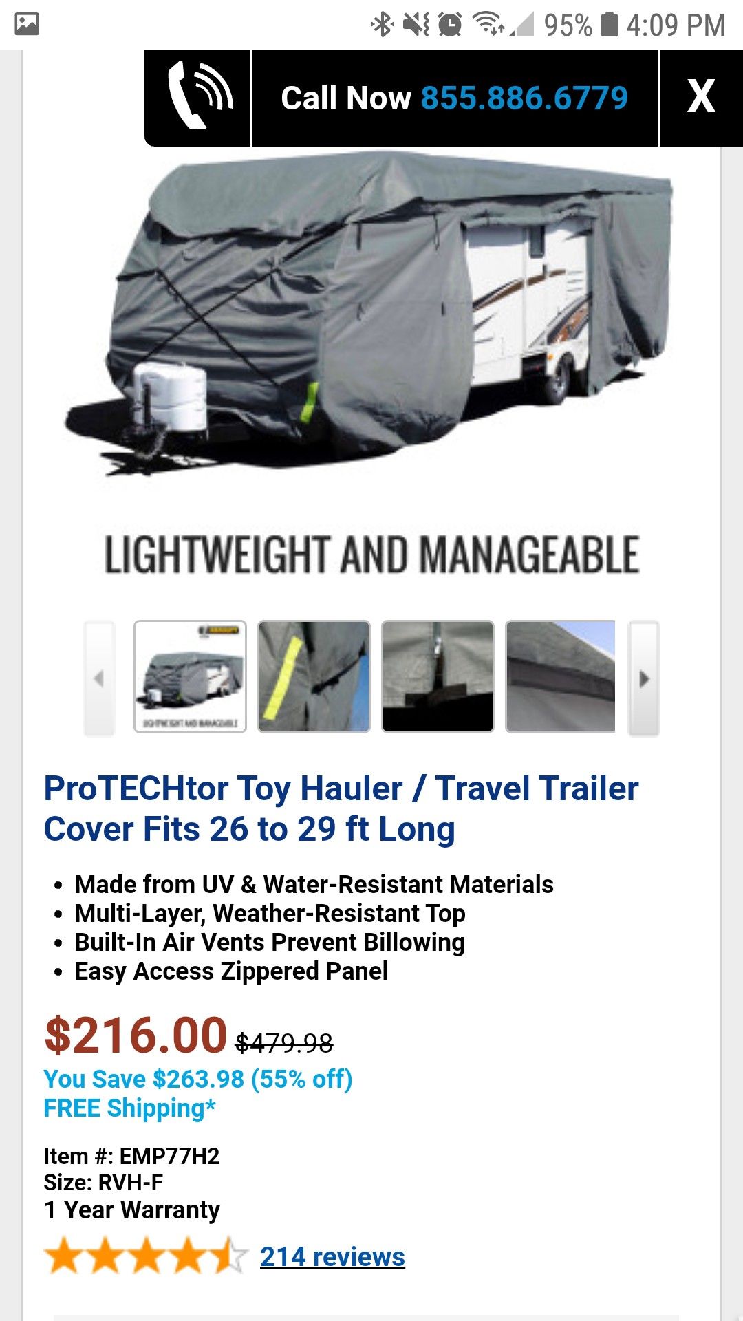 ProTECHtor Toy Hauler / Travel Trailer Cover. for Sale in Longview, WA
