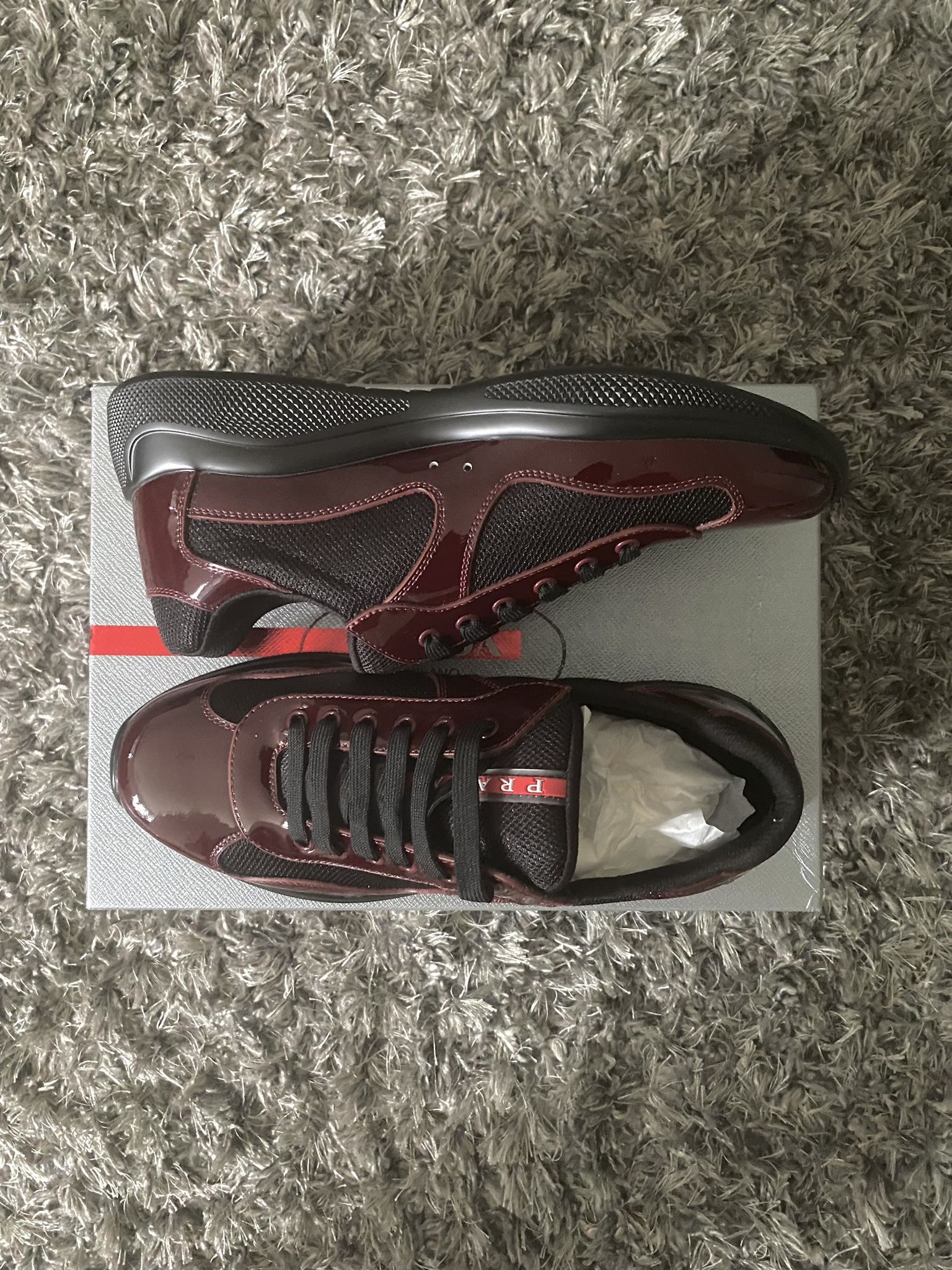 Prada Americas Cup Patent Leather Burgundy
