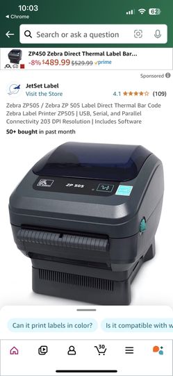 Zebra ZP 505 Thermal Printer