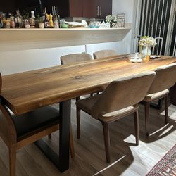 Solid Walnut Dining Table – Custom Heirloom Quality + 4 Chairs FREE