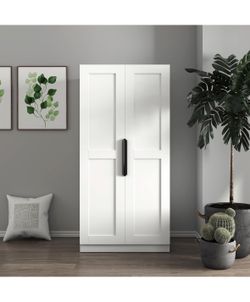 New Assembled kitchen Pantry Cabinet 31.5” X 21.65” X 63” White 