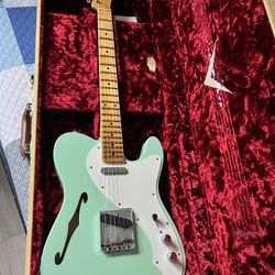  2018 Fender Limited Edition Custom Shop 50's Telecaster Thinline Journeyman Relic Super Faded Aged Surf Green + COA OHSC 