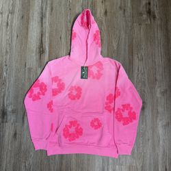 Pink mono cotton wreath denim tears hoodie
