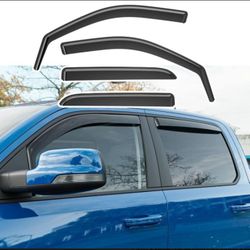 2009–2018 Ram 1500 Crew Cab- Xipoo Side Window Visors – 4PC Dark Smoke