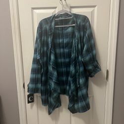 NWT 2X Lee Riders Open Cardigan Flannel