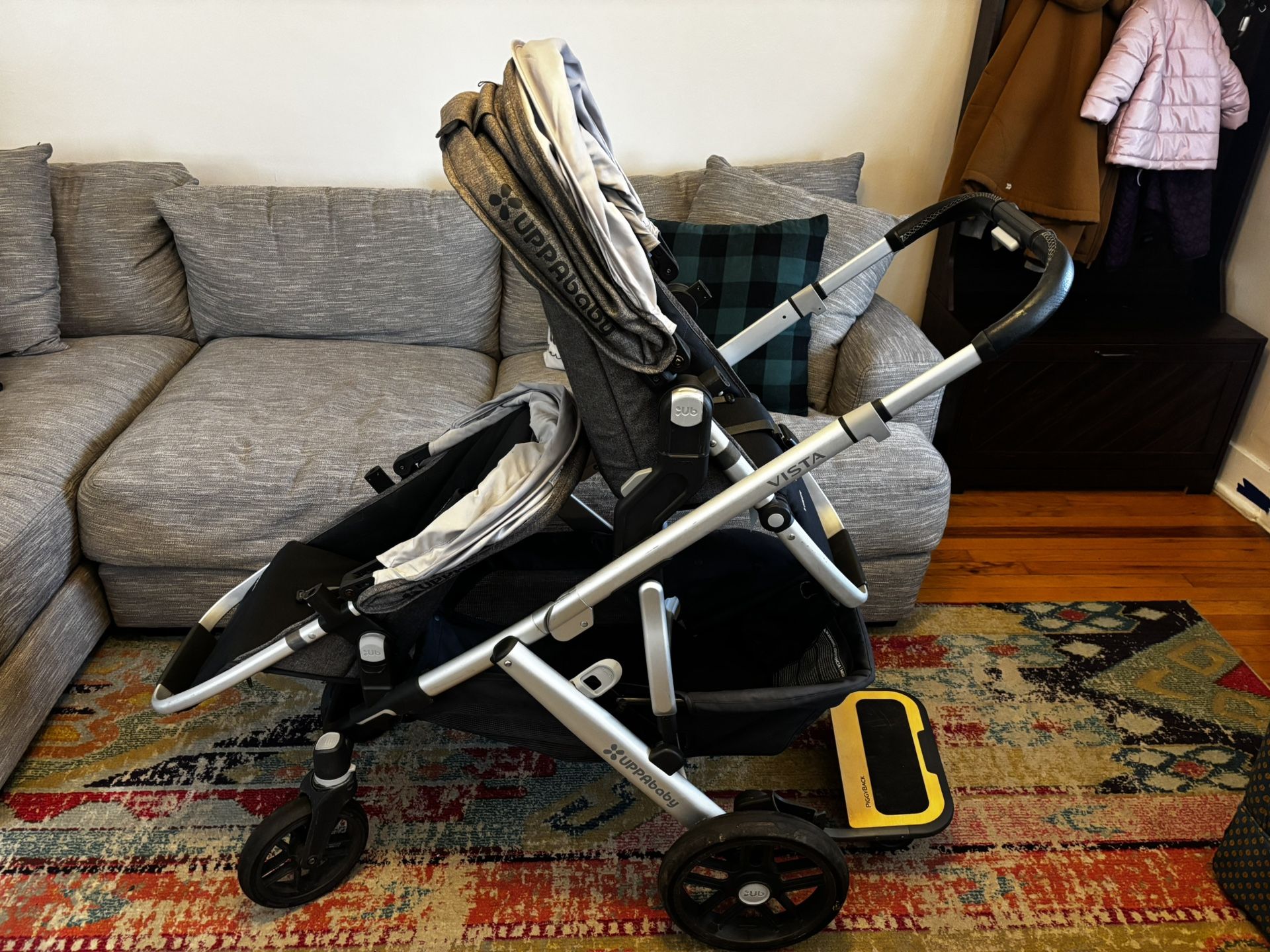 Uppababy Vista Stroller with Seats and Attachments