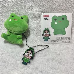 pop mart crybaby plush badge - what a frog