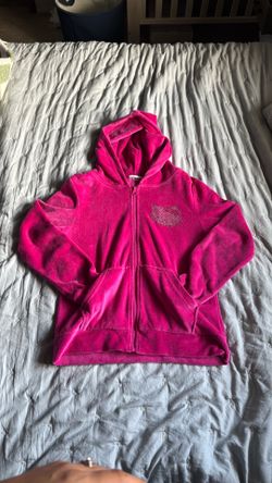 💖 Hello Kitty Velour Zip-Up Hoodie – Bright Pink