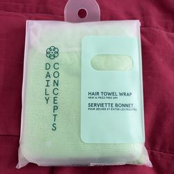 Daily Concepts Your Hair Wrap Towel – Quick Drying, New, One Size, Green
