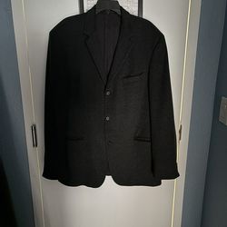 HUGO BOSS  XL Men's Cashmere Wool Black Blazer Three-Button Notch Lapel Solid