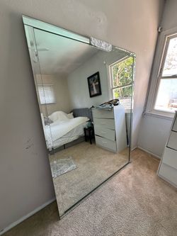 Large 67” x 50” Beveled Wall Mirror – Excellent Condition