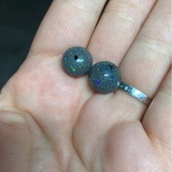 Gorgeous pair of Anamoka matrix ball Bead