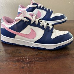 Nike Dunk Low Men's Size 11.5 Rare Color Pink Blue White Sneakers