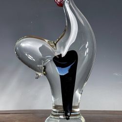 Murano Mid Century Blown Glass Rooster Antonio Da Ros for Cenedese Uranium 