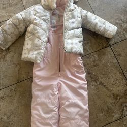 Girls Carter snow jacket & overalls w/snow boots size 3T