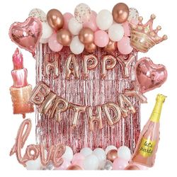 Birthday Balloons Rose Gold