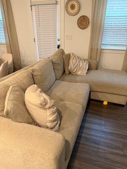 Tan sectional couch